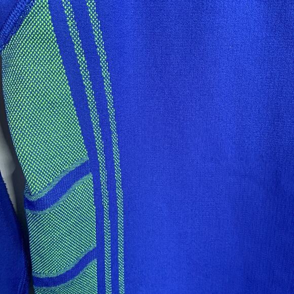 Athleta Neothermal Long Sleeve Blue Green Crewneck Layering Top W-036 Sz M - Picture 4 of 8